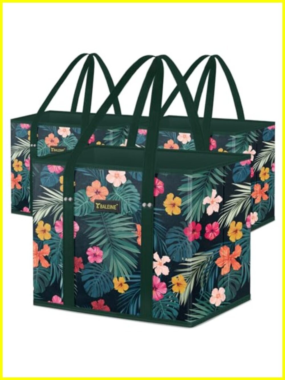 Reusable Grocery Bags Heavy Duty Shopping Tote Set of 3